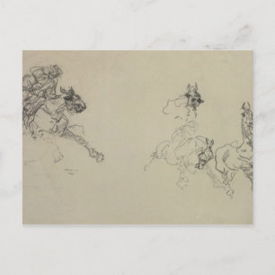 Carte Postale Henri de Toulouse-Lautrec Etude de Chevaux (rect