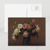 Carte Postale Henri Fantin-Latour- Bouquet de Roses (Devant / Derrière)