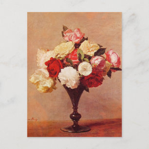 Carte Postale Henri Fantin-Latour - Roses dans un Vase