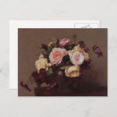 Carte Postale Henri Fantin-Latour - Roses et Clematis (Devant / Derrière)
