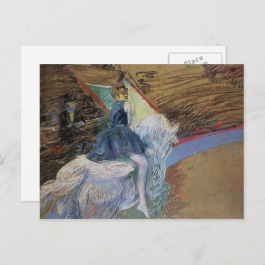 Carte Postale Henri Lautrec : Au Cirque Fernando Rider (Devant / Derrière)