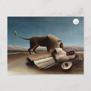 Carte Postale Henri Rousseau art : Tsigane endormie