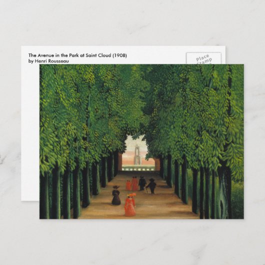 Carte Postale Henri Rousseau, Avenue dans le Parc à Saint Cloud (Devant / Derrière)