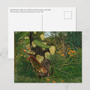Carte Postale Henri Rousseau - Combat entre le tigre et le buffl