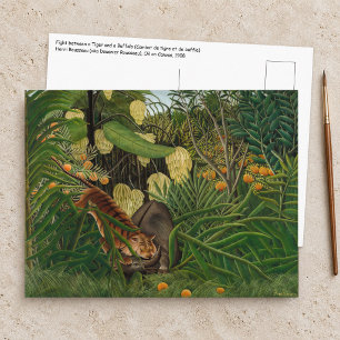 Carte Postale Henri Rousseau - Combat entre le tigre et le buffl