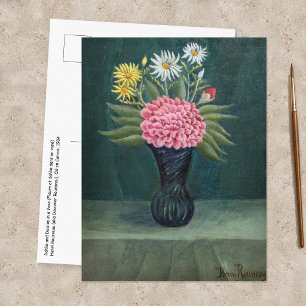 Carte Postale Henri Rousseau - Dahlia et marguerites dans un vas