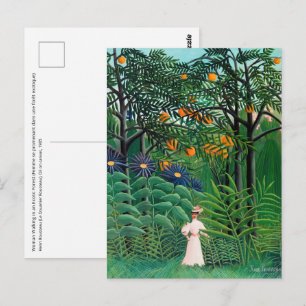 Carte Postale Henri Rousseau - Femme marchant dans une forêt exo