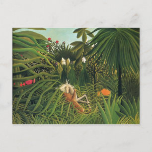 Carte Postale Henri Rousseau - Jaguar Attaquer un cheval