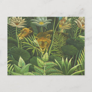 Carte Postale Henri Rousseau Jungle Tropical Lion Impression Vin
