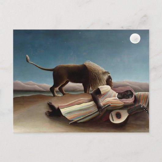 Carte Postale HENRI ROUSSEAU - Le gitan endormi 1897 (Devant)