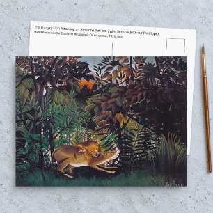 Carte Postale Henri Rousseau - Le Lion Affamé