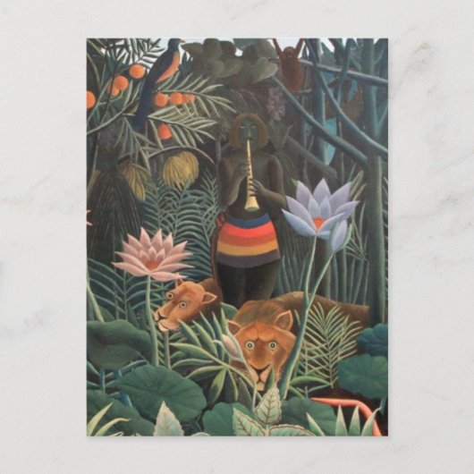Carte Postale Henri Rousseau Le Rêve Fleurs de la jungle Surréal (Devant)