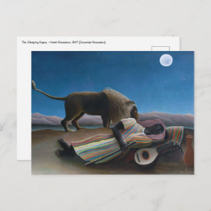 Carte Postale Henri Rousseau - Les Tziganes qui dorment