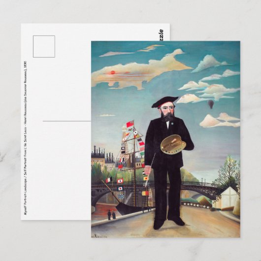 Carte Postale Henri Rousseau - Mon portrait-Paysage (Devant / Derrière)