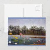 Carte Postale Henri Rousseau, Peinture de Flamants roses (Devant / Derrière)