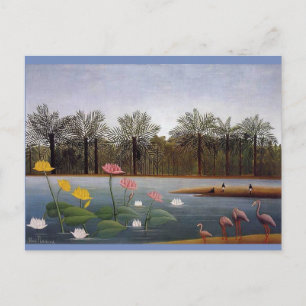 Carte Postale Henri Rousseau, Peinture de Flamants roses