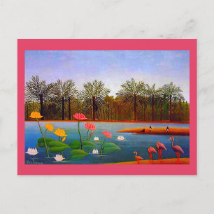 Carte Postale Henri Rousseau, Peinture de Flamants roses