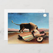 Carte Postale Henri Rousseau peinture, Tsigane endormie (Devant / Derrière)