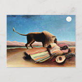 Carte Postale Henri Rousseau peinture, Tsigane endormie (Devant)