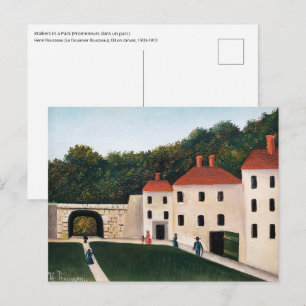 Carte Postale Henri Rousseau - Promeneurs dans un parc