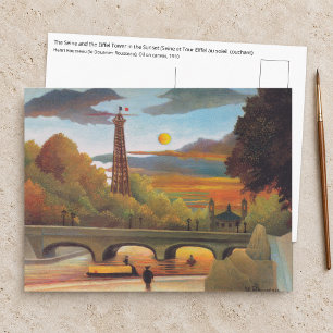 Carte Postale Henri Rousseau - Seine et tour Eiffel au coucher d
