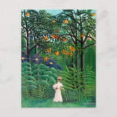 Carte Postale Henri Rousseau - Une femme marche dans une forêt e (Devant)