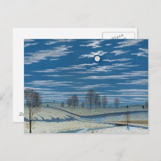 Carte Postale Henry Farrer - Scène D'Hiver Au Lune (Devant / Derrière)