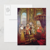 Carte Postale Henry VIII présente Anne Boleyn au tribunal (Devant / Derrière)