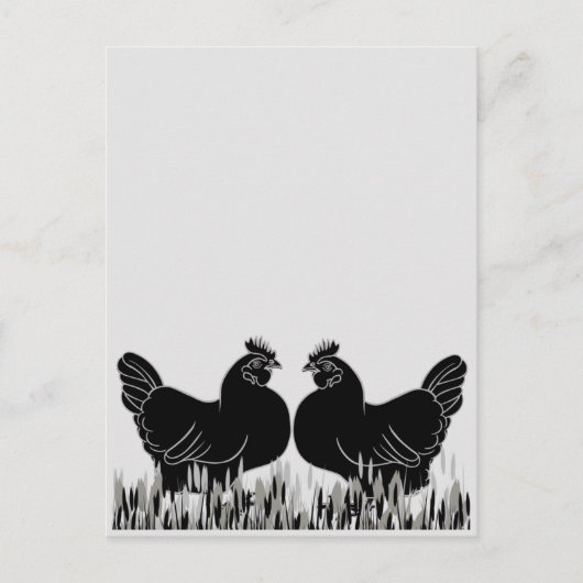 Carte Postale Hens~Silhouette (Devant)