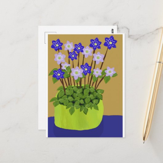 Carte postale Hepatica (Devant/Arrière en situation)