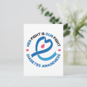 Carte Postale Her Fight Is Our Fight – Diabetes Awareness (Debout devant)