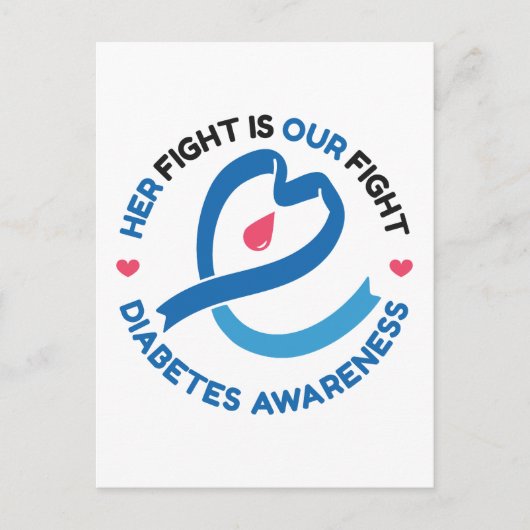 Carte Postale Her Fight Is Our Fight – Diabetes Awareness (Devant)