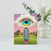 Carte Postale Her head in the clouds surreal art (Debout devant)