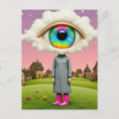 Carte Postale Her head in the clouds surreal art (Devant)