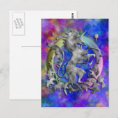 Carte Postale Herald Unicorn Argent (Devant / Derrière)