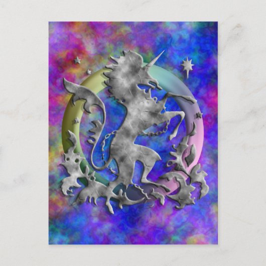 Carte Postale Herald Unicorn Argent (Devant)