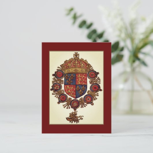 Carte Postale Heraldry avec couronne (Debout devant)