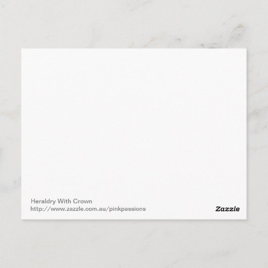Carte Postale Heraldry avec couronne (Dos)