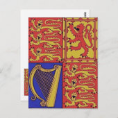 Carte Postale Heraldry Avec Harpe Et Lion (Devant / Derrière)