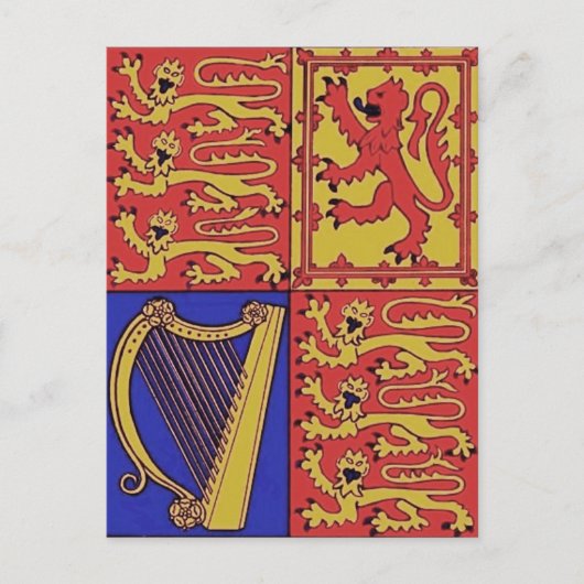 Carte Postale Heraldry Avec Harpe Et Lion (Devant)