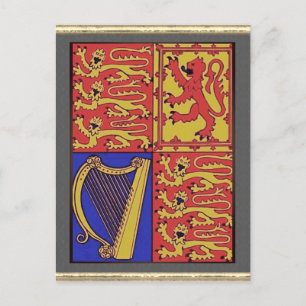 Carte Postale Heraldry Avec Harpe Et Lion