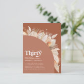 Carte Postale Herbe de pampa moderne 30e anniversaire terracotta (Debout devant)