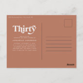 Carte Postale Herbe de pampa moderne 30e anniversaire terracotta (Dos)