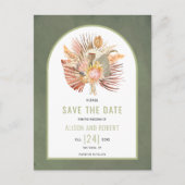 Carte Postale Herbe des pampas, feuilles de palmier vertes Enreg (Devant)