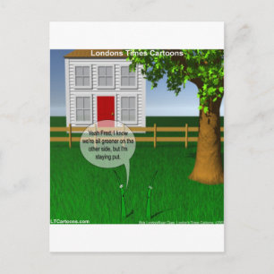 Carte Postale Herbe Plus Verte De L'autre Côté Drôle