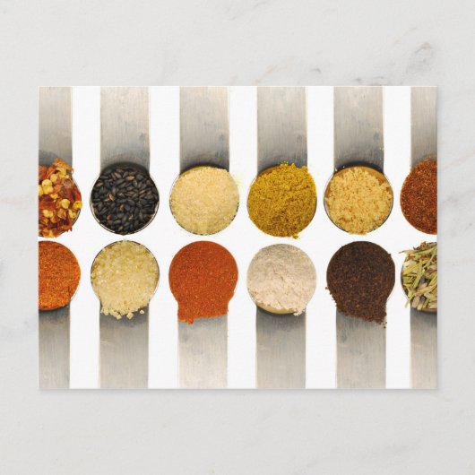 Carte Postale Herbes Épices et ingrédients en poudre (Devant)