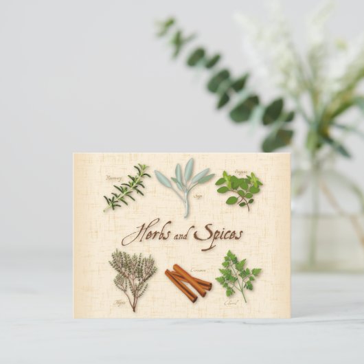 Carte postale Herbes et épices (Debout devant)