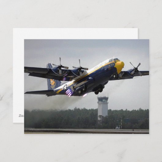 Carte Postale Hercules C-130T - Voiture postale "Fat Albert" Blu (Devant / Derrière)