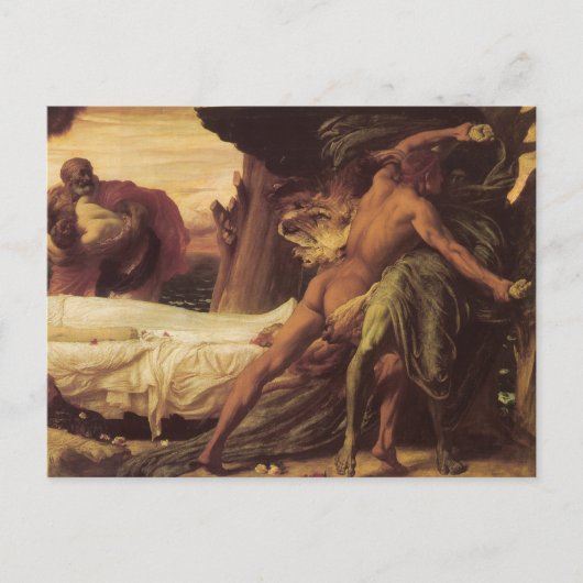 Carte Postale Hercules luttant contre le lion (Devant)