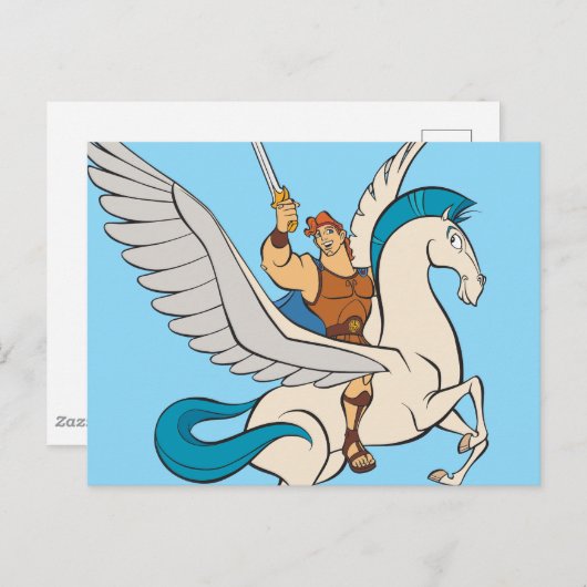 Carte Postale Hercules Riding Pegasus Postcard (Devant / Derrière)